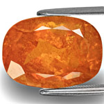 11.23-Carat Cushion-Cut Rich Orange Clinohumite from Tajikistan