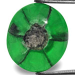 7.52-Carat Unique Neon Green Trapiche Emerald from Colombia