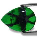 3.80-Carat Deep Royal Green Pear-Shaped Trapiche Emerald