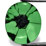1.39-Carat Light Green Oval-Cut Trapiche Emerald from Colombia