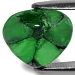 4.25-Carat Heart-Shaped Deep Green Colombian Trapiche Emerald