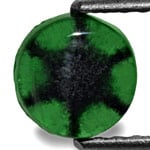 1.35-Carat 7mm Round Royal Green Trapiche Emerald from Colombia