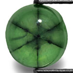 1.71-Carat 7mm Round Light Green Colombian Trapiche Emerald