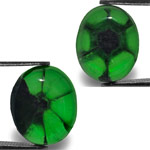 9.07-Carat Pair of Royal Green Colombian Trapiche Emeralds