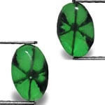 2.26-Carat Matched Pair of Deep Green Oval-Cut Trapiche Emeralds