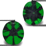 2.42-Carat Pair of Rich Velvet Green Oval Trapiche Emeralds