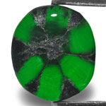 2.26-Carat Rich Royal Green Oval Trapiche Emerald from Colombia