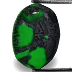 2.11-Carat Royal Green Oval Trapiche Emerald from Muzo, Colombia