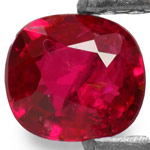 0.31-Carat Unheated Pinkish Red Cushion-Cut Burmese Ruby