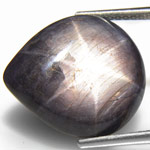 13.13-Carat Pear-Shaped Violetish Black Star Sapphire (AIGS)