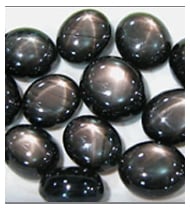 Black Star Sapphires with Silver Stars