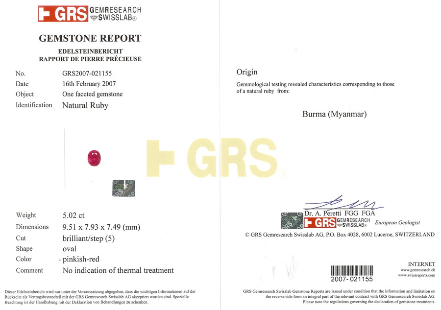 GRS Certificate