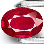 0.76-Carat Oval-Cut Deep Pigeon Blood Red Unheated Ruby