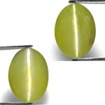 9.33-Carat Pair of Greenish Yellow Indian Chrysoberyl Cat's Eye