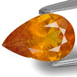 1.41-Carat Pear-Shaped Yellowish Orange Tajikistan Clinohumite