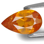 1.28-Carat Pear-Shaped Yellowish Orange Tajikistan Clinohumite