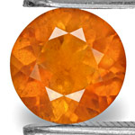 1.19-Carat 7mm Round Eye-Clean Yellowish Orange Clinohumite