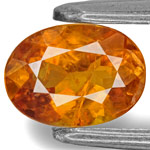 0.87-Carat Orangy Yellow Oval-Cut Clinohumite from Tajikistan