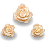 25.19-Carat 3-Pc Set of Rose Carvings (Carved from Coral)