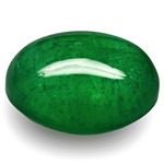 5.34-Carat Deep Royal Green Cabochon-Cut Emerald from Zambia