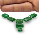 50.72-Carat 6-Pc Layout of Carved Cabochon-Cut Zambian Emeralds