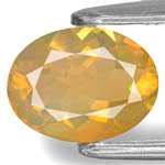 0.75-Carat Eye-Clean Orangy Yellow Oval-Cut Ethiopian Opal