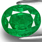 4.87-Carat Oval-Cut Velvety Deep Green Emerald from Zambia