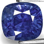 4.63-Carat Cushion-Cut Rich Velvety Cornflower Blue Sapphire