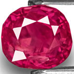 2.68-Carat Unheated Vivid Pinkish Red Cushion-Cut Burmese Ruby