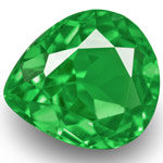 0.74-Carat Flawless Pear-Shaped Deep Green Tsavorite Garnet