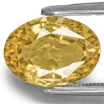 2.97-Carat Unheated Oval-Cut Golden Yellow Madagascar Sapphire
