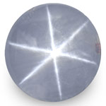 12.34-Carat 11mm Round Star Sapphire with Very Sharp 6-Ray Star