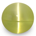 4.37-Carat 8mm Round Greenish Yellow Chrysoberyl Cat's Eye (IGI) 4.37-Carat 8mm Round Greenish Yellow Chrysoberyl Cat's Eye (IGI)