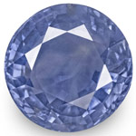 8.03-Carat Unheated Round-Cut Intense Blue Sri Lankan Sapphire