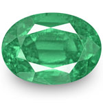 3.47-Carat Oval-Cut Lustrous Intense Green Emerald from Zambia