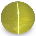2.74-Carat 7.50mm Round Greenish Yellow Chrysoberyl Cat's Eye