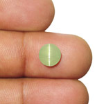 2.63-Carat 7mm Round Chrysoberyl Cat's Eye with Sharp Chatoyance