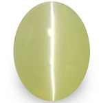 1.64-Carat Soft Yellowish Green Sri Lankan Chrysoberyl Cat's Eye