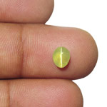 1.21-Carat Greenish Yellow Chrysoberyl Cat's Eye from Sri Lanka
