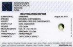 2.02-Carat VVS-Clarity Light Yellow Ceylon Chrysoberyl Cat's Eye