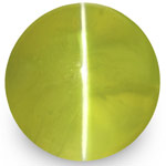 2.28-Carat 6mm Round Deep Yellow Green Chrysoberyl Cat's Eye