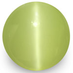 2.00-Carat 6mm Round Green Yellow Chrysoberyl Cat's Eye (IGI)