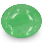12.44-Carat Oval Cabochon-Cut Medium Green Colombian Emerald
