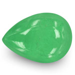 6.40-Carat Pear Cabochon-Cut Lively Green Emerald from Colombia