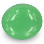 6.57-Carat Oval Cabochon-Cut Lively Green Colombian Emerald
