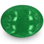 1.97-Carat Natural & Untreated Cabochon-Cut Deep Green Emerald