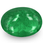 1.31-Carat Oval Cabochon-Cut Deep Green Emerald from Zambia