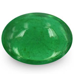 1.00-Carat Cabochon-Cut Deep Green Emerald from Zambia