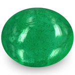 0.90-Carat Cabochon-Cut Intense Green Emerald from Zambia