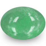 2.38-Carat Natural & Untreated Light Green Cabochon-Cut Emerald